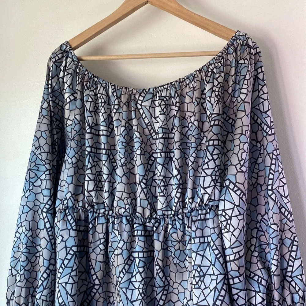 Lane Bryant 22/24 Geometric Print Off Shoulder Top - Picture 9 of 10